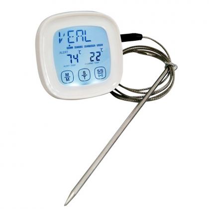 LifBetter Digital Touch Screen BBQ Kitchen Cooking Thermometer for Food Meat Oven Grill Steak with Timer Temperature Alarm and Stainless Steel Probe