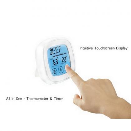 LifBetter Digital Touch Screen BBQ Kitchen Cooking Thermometer for Food Meat Oven Grill Steak with Timer Temperature Alarm and Stainless Steel Probe