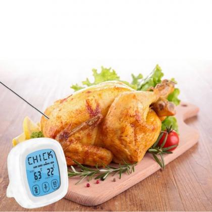 LifBetter Digital Touch Screen BBQ Kitchen Cooking Thermometer for Food Meat Oven Grill Steak with Timer Temperature Alarm and Stainless Steel Probe