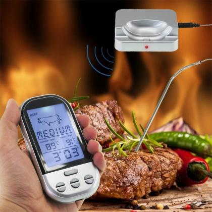 LifBetter Digital Wireless BBQ Thermometer for Food Kitchen Cooking Meat with Timer Temperature Alarm and Wide Temperature Range