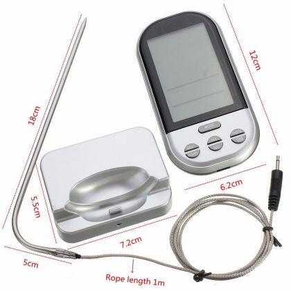 LifBetter Digital Wireless BBQ Thermometer for Food Kitchen Cooking Meat with Timer Temperature Alarm and Wide Temperature Range