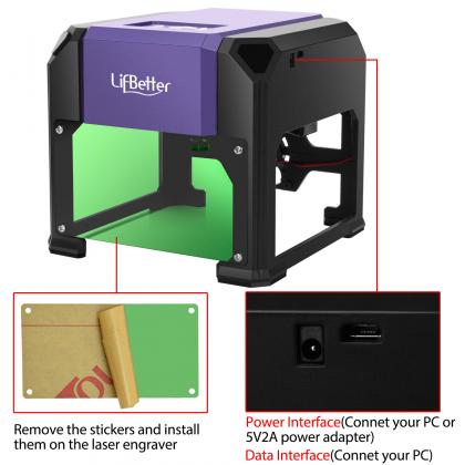 1500mW Laser Engraver, Mini USB DIY Engraving Machine with 3.15x3.15 Inches Large Carving Area, Eyesafe Etching Carver Wood Burning Tool for Wood Plastic Cardboard Bamboo Leather Rubber Art Crafts