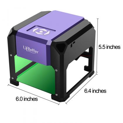 1500mW Laser Engraver, Mini USB DIY Engraving Machine with 3.15x3.15 Inches Large Carving Area, Eyesafe Etching Carver Wood Burning Tool for Wood Plastic Cardboard Bamboo Leather Rubber Art Crafts