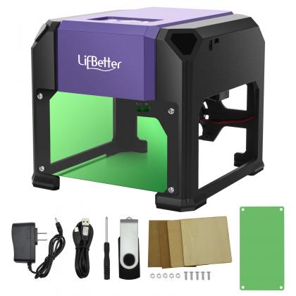 1500mW Laser Engraver, Mini USB DIY Engraving Machine with 3.15x3.15 Inches Large Carving Area, Eyesafe Etching Carver Wood Burning Tool for Wood Plastic Cardboard Bamboo Leather Rubber Art Crafts