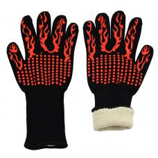 LifBetter 1 Pair of Grilling Cooking BBQ Gloves Heat Resistant 932°F/500°C Hot Kitchen Baking Microwave Grill Oven Gloves Mitts for Left Hand and Right Hand Protection